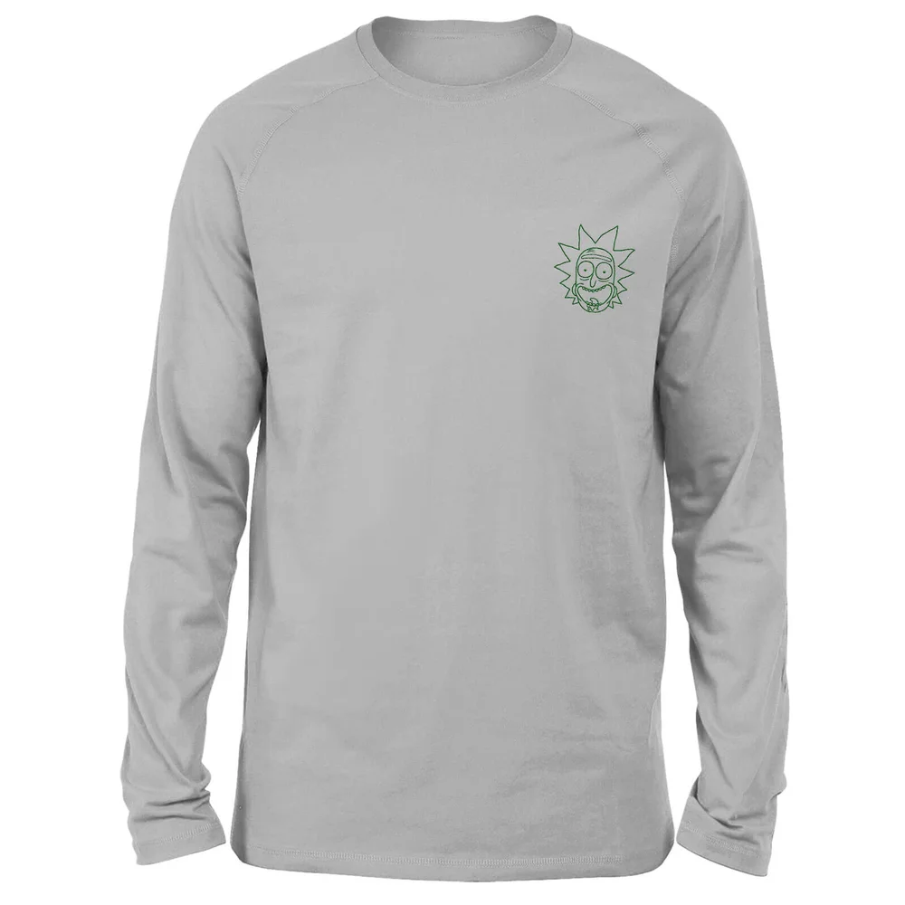 Rick and Morty Rick Embroidered Unisex Long Sleeved T-Shirt - Grey - S Image 1