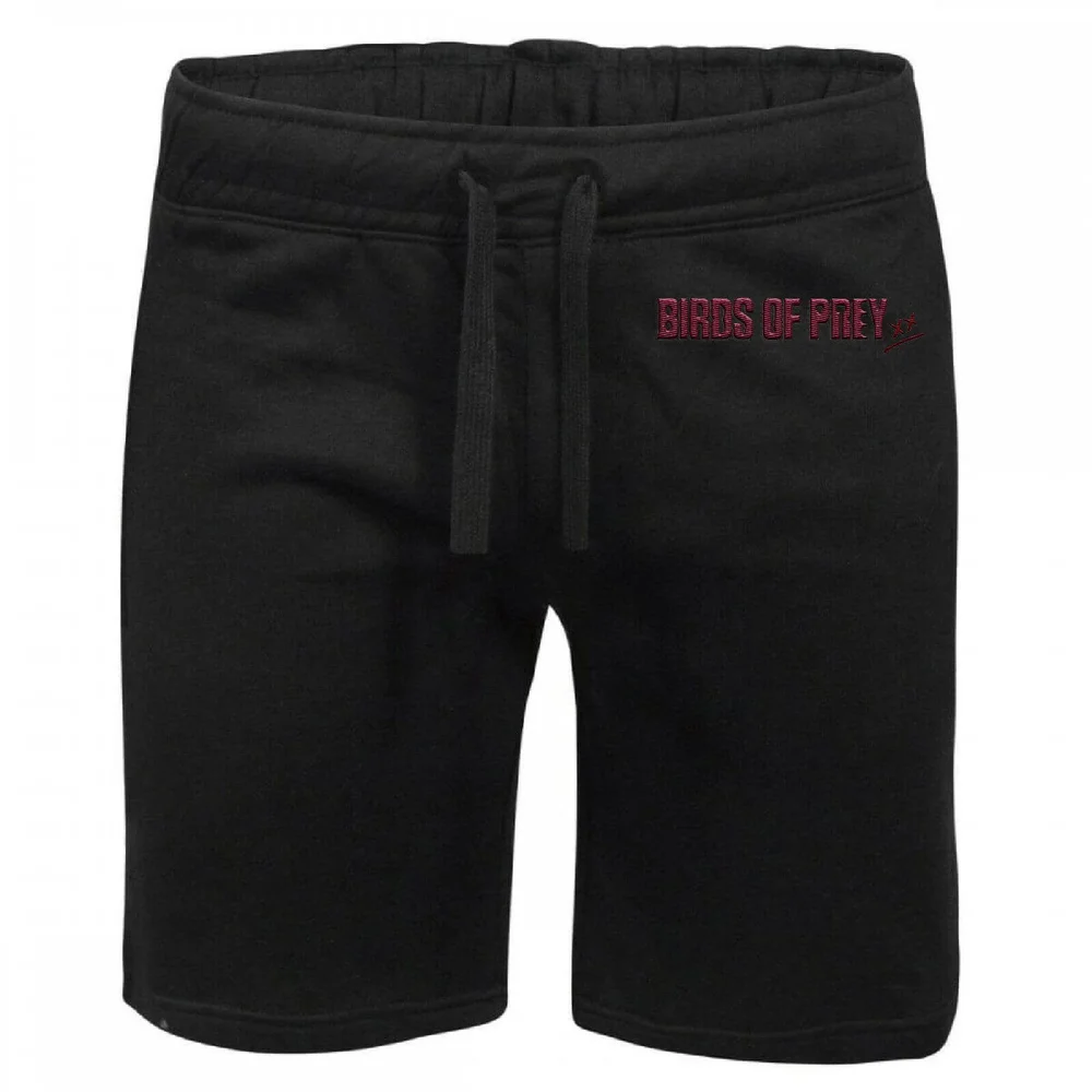 DC Birds of Prey Logo Embroidered Unisex Jogger Shorts - Black - S Image 1