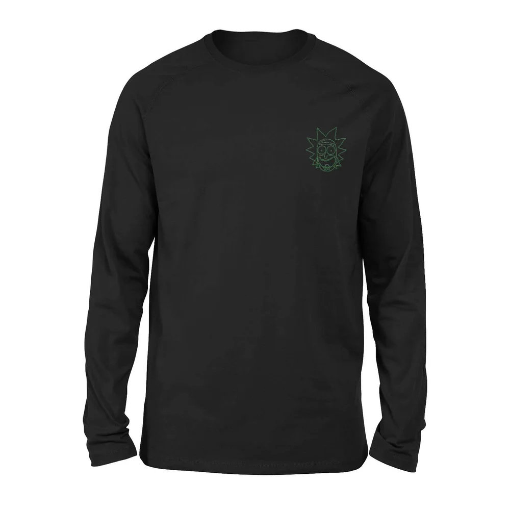 Rick and Morty Rick Embroidered Unisex Long Sleeved T-Shirt - Black - S Image 1