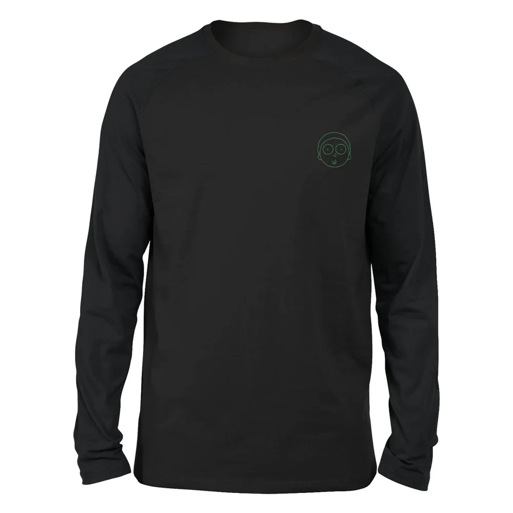 Rick and Morty Morty Embroidered Unisex Long Sleeved T-Shirt - Black - S Image 1
