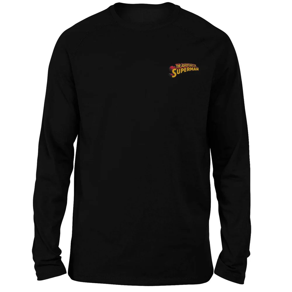 DC Superman Embroidered Unisex Long Sleeved T-Shirt - Black - S Image 1