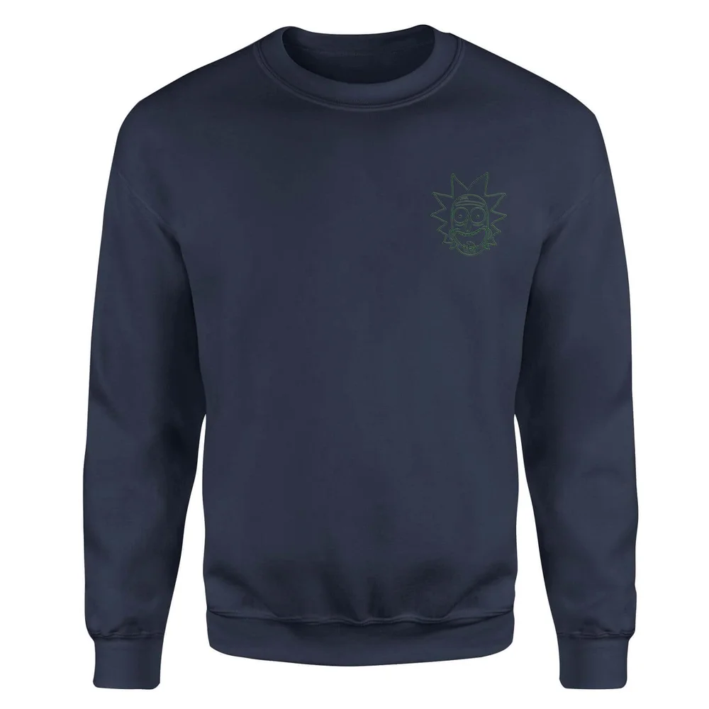Rick and Morty Rick Embroidered Unisex Sweatshirt - Navy - S Image 1