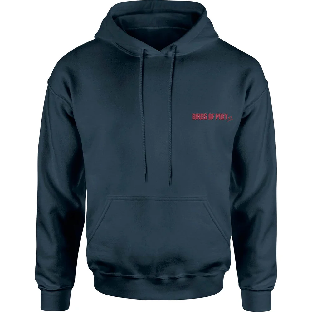 DC Birds of Prey Logo Embroidered Unisex Hoodie - Navy - S Image 1