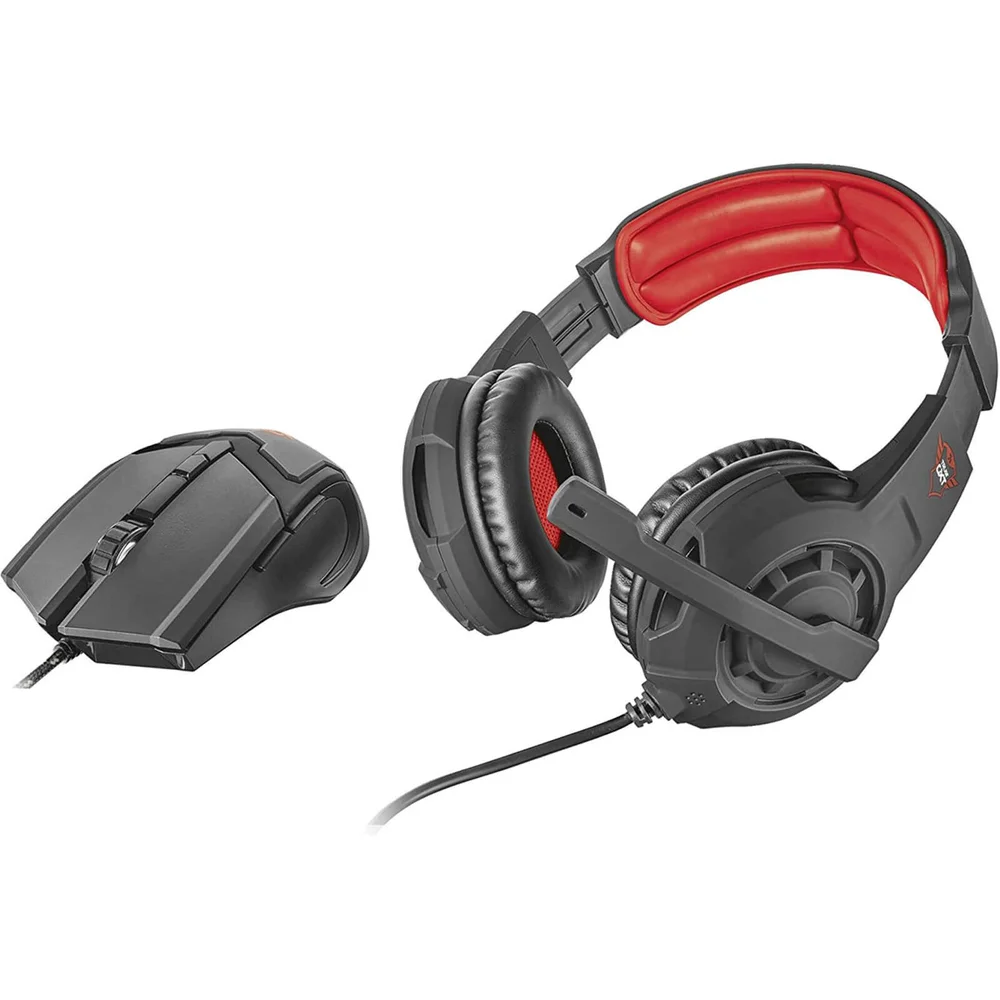 Trust Gaming GXT 784 Gaming Headset and Mouse - Black/Red Image 1