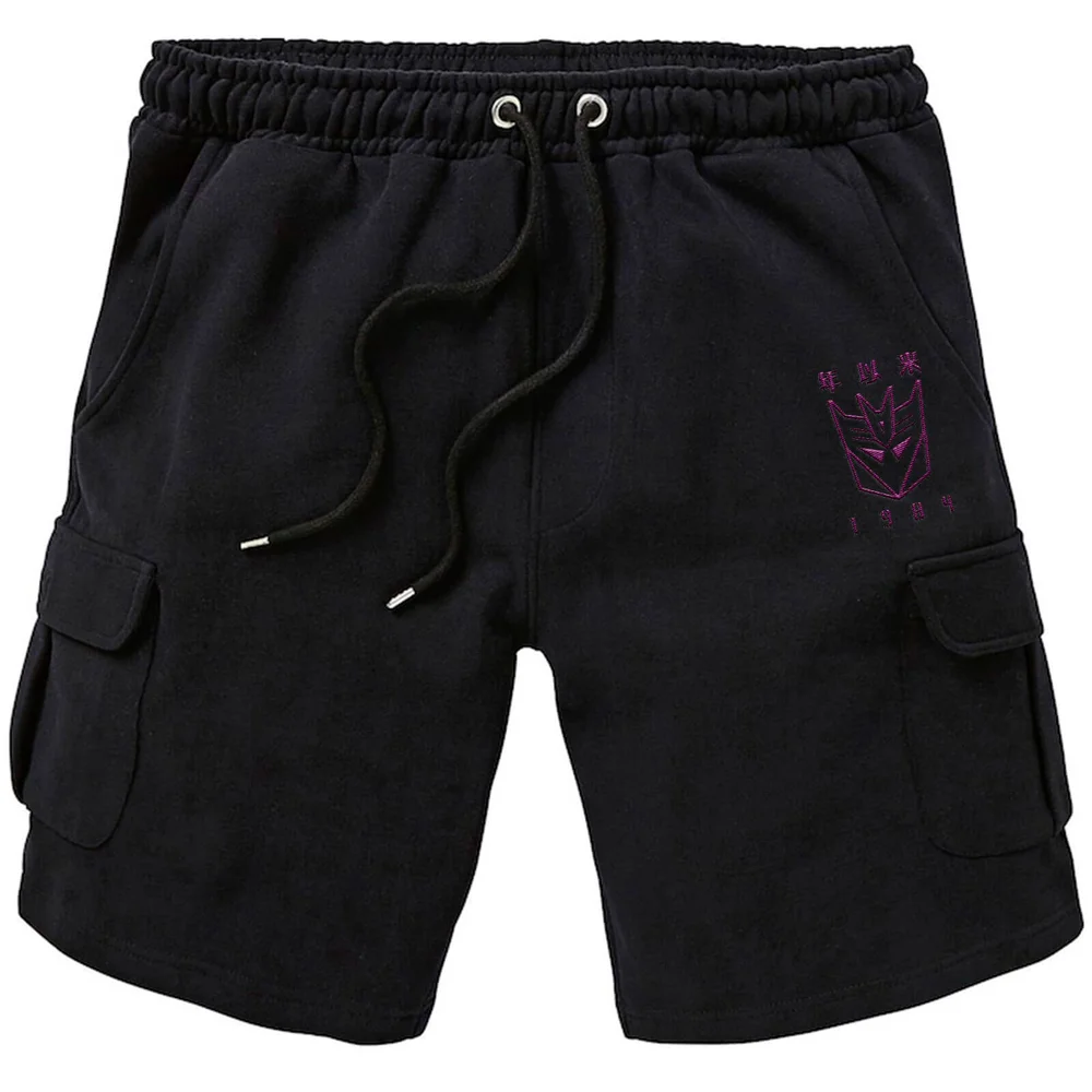 Transformers Decepticons Embroidered Unisex Cargo Shorts - Black - S Image 1