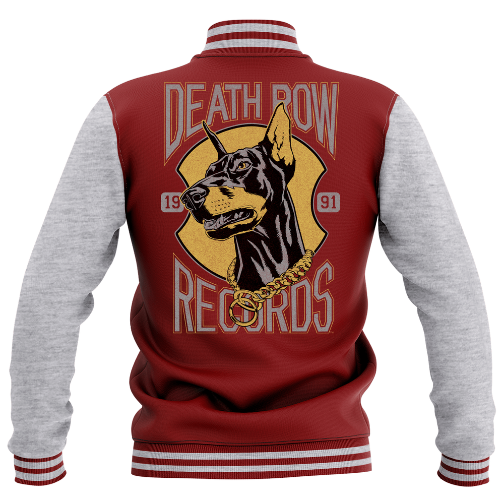 Death Row Records Men's Varsity Jacket - Burgundy / Grey - L Image 1