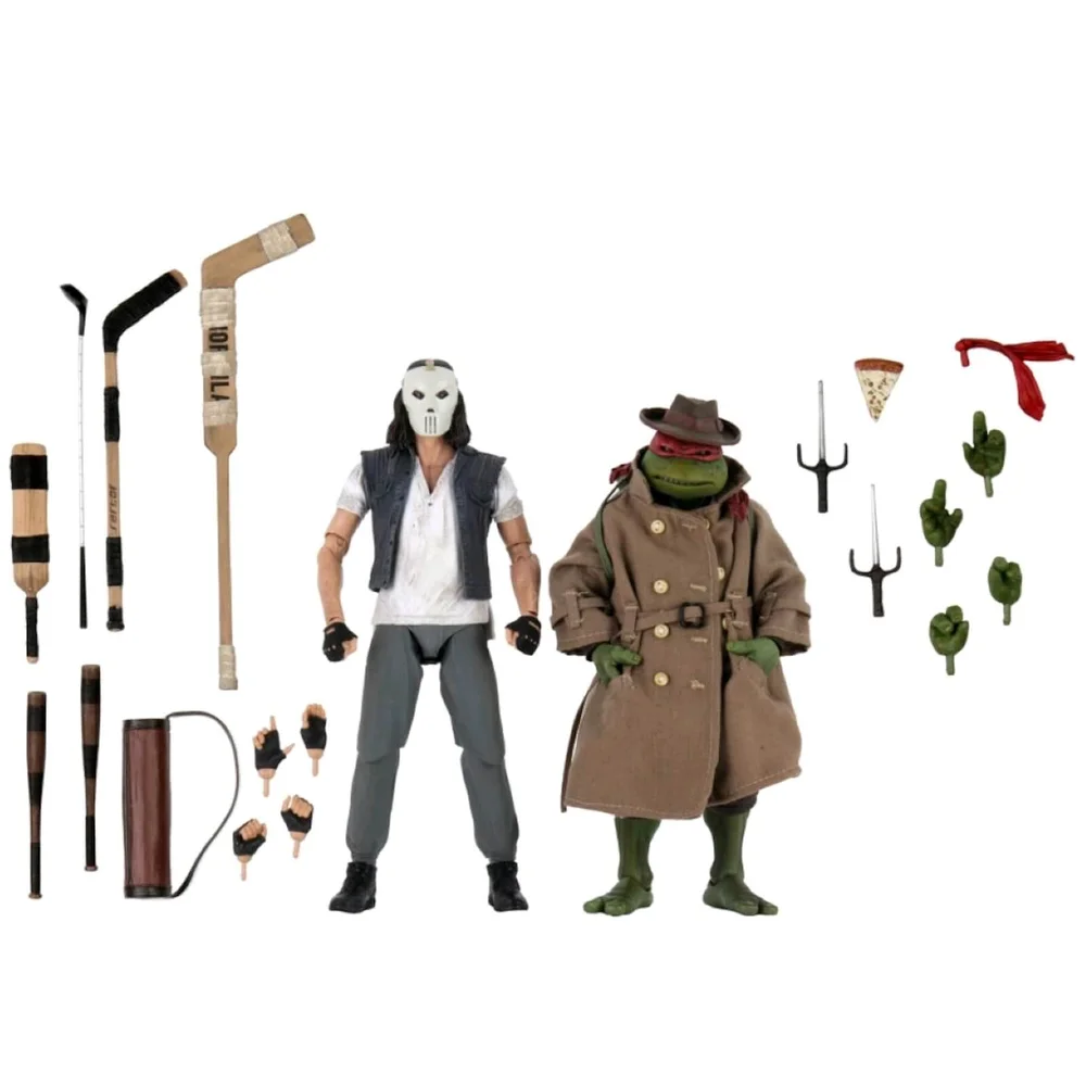 NECA Teenage Mutant Ninja Turtles Casey Jones and Raphael In Disguise 7 Inch Scale Action Figure 2 Pack Image 1
