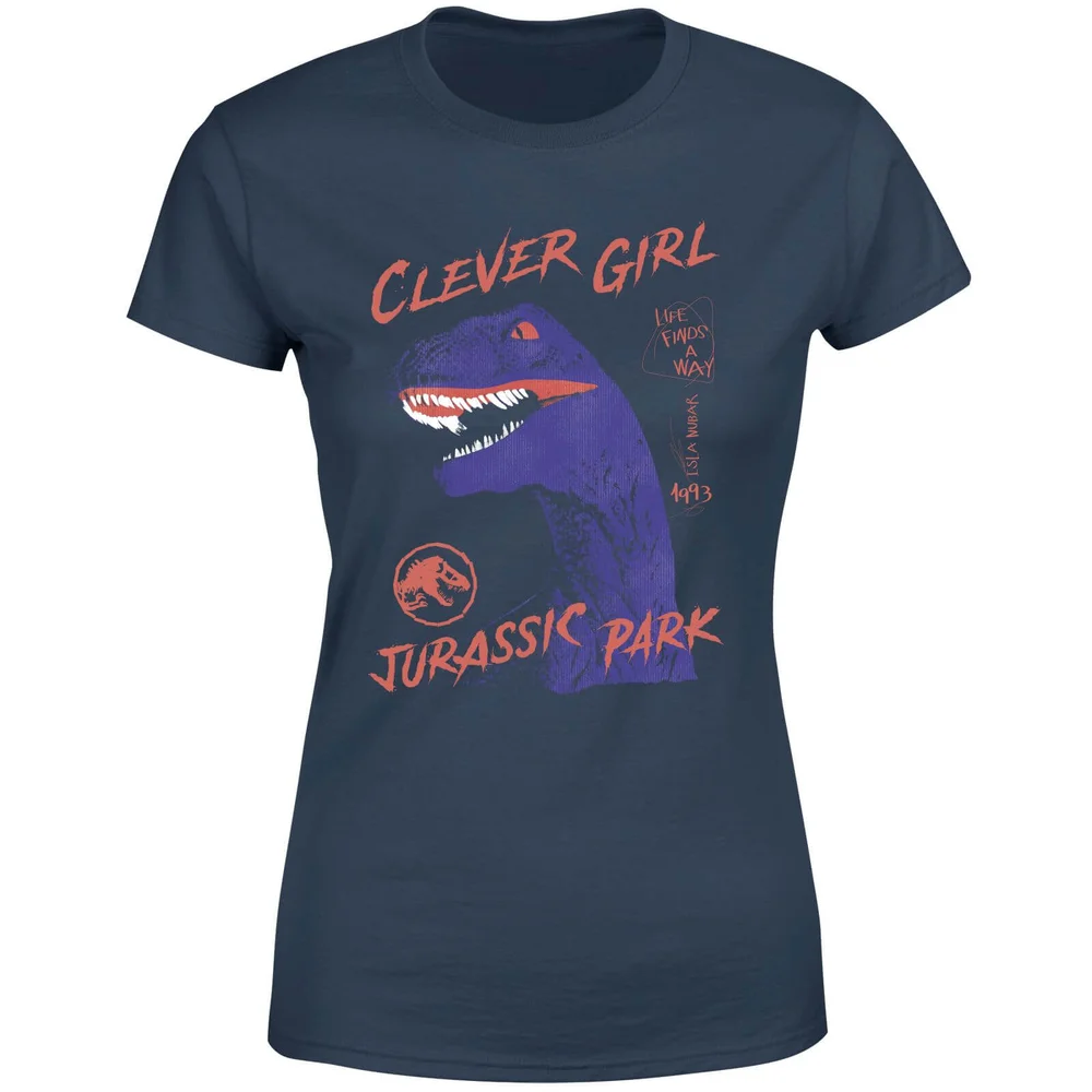 Jurassic Park Life Finds A Way Raptor Women's T-Shirt - Navy - S Image 1
