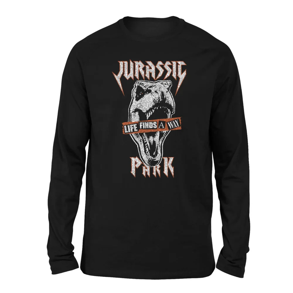 Jurassic Park Rex Punk Unisex Long Sleeved T-Shirt - Black - S Image 1