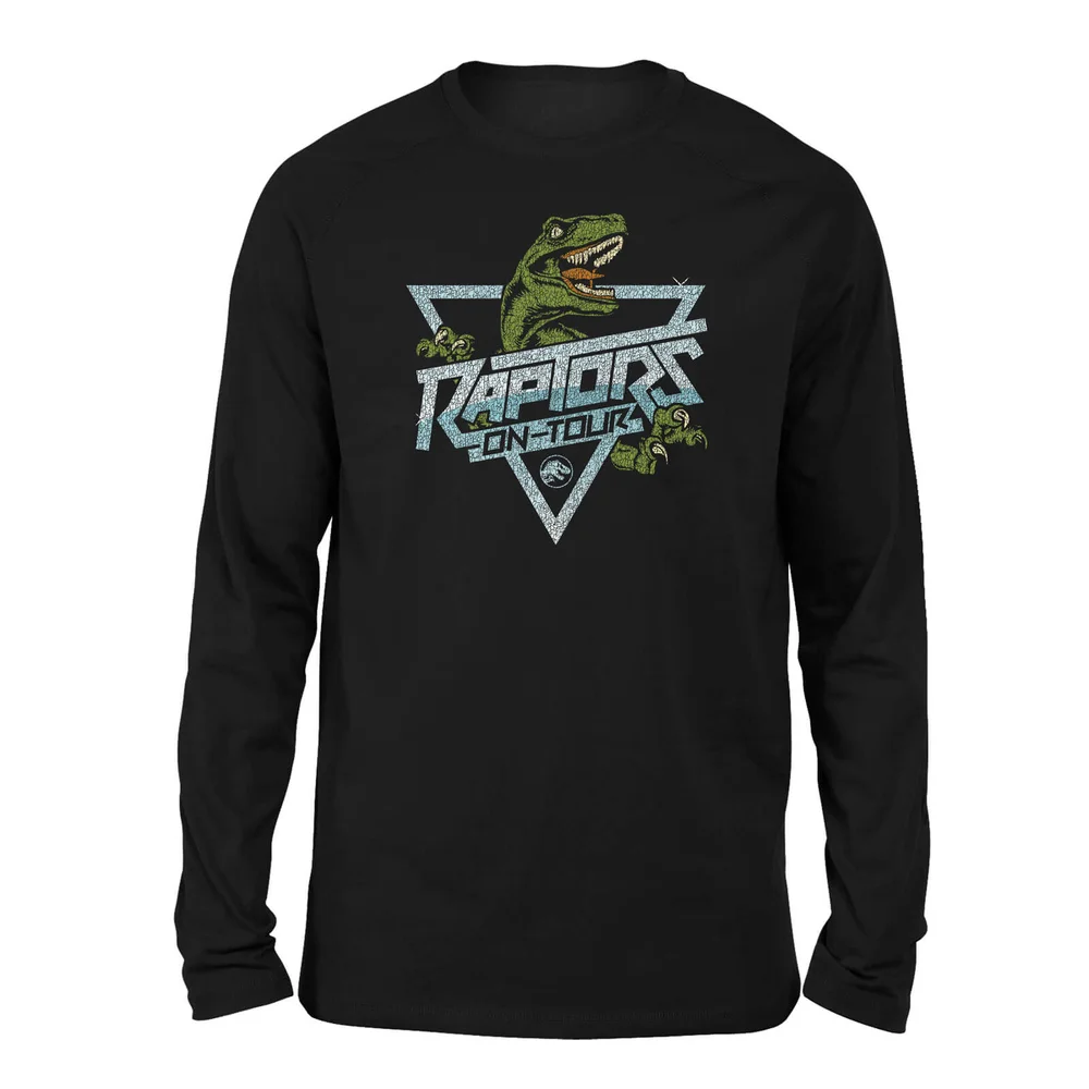 Jurassic Park Raptors On Tour Stroke Unisex Long Sleeved T-Shirt - Black - S Image 1