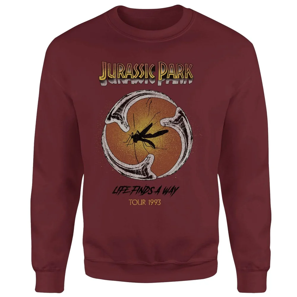 Jurassic Park Life Finds A Way Tour Sweatshirt - Burgundy - S Image 1