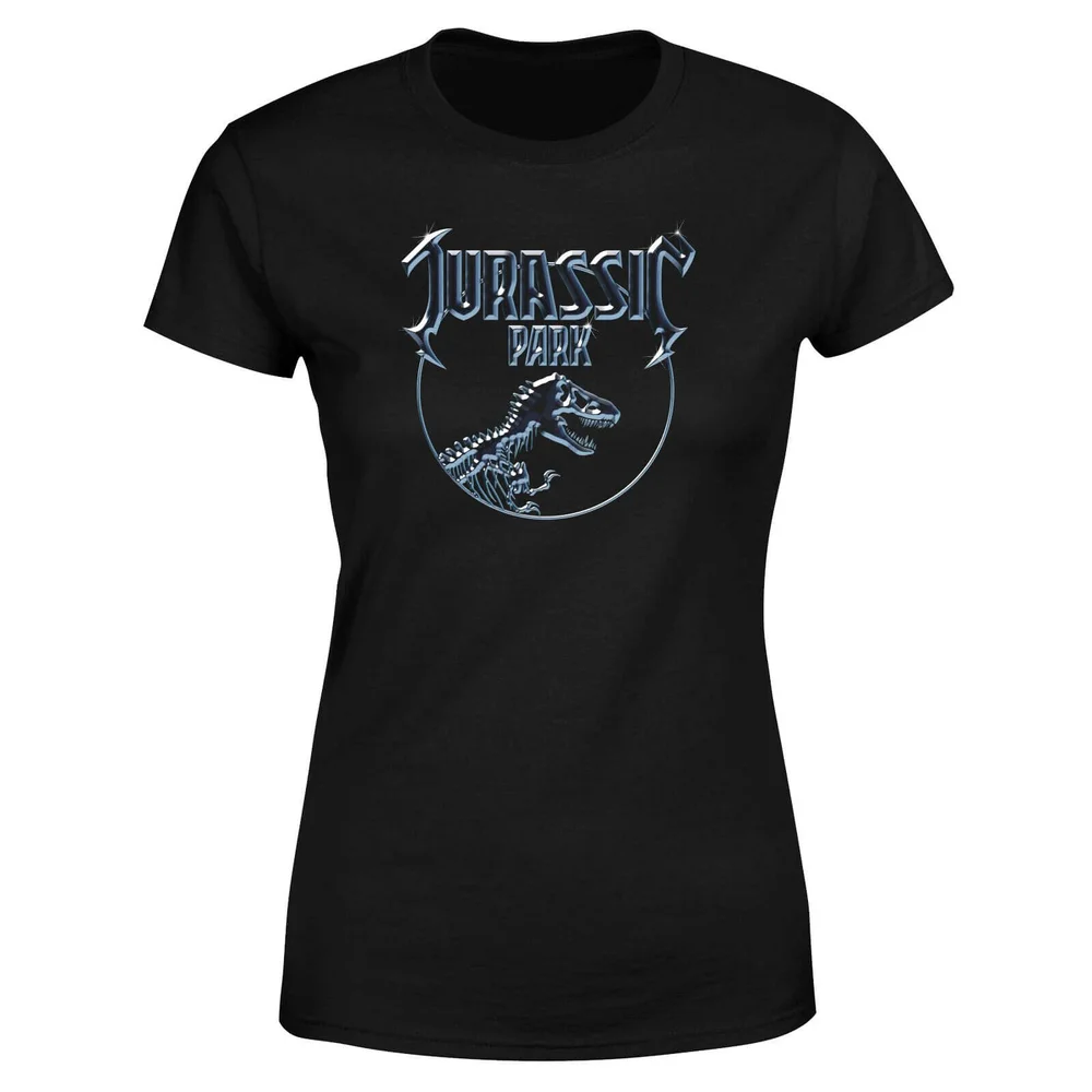 Jurassic Park Logo Metal Women's T-Shirt - Black - S Image 1