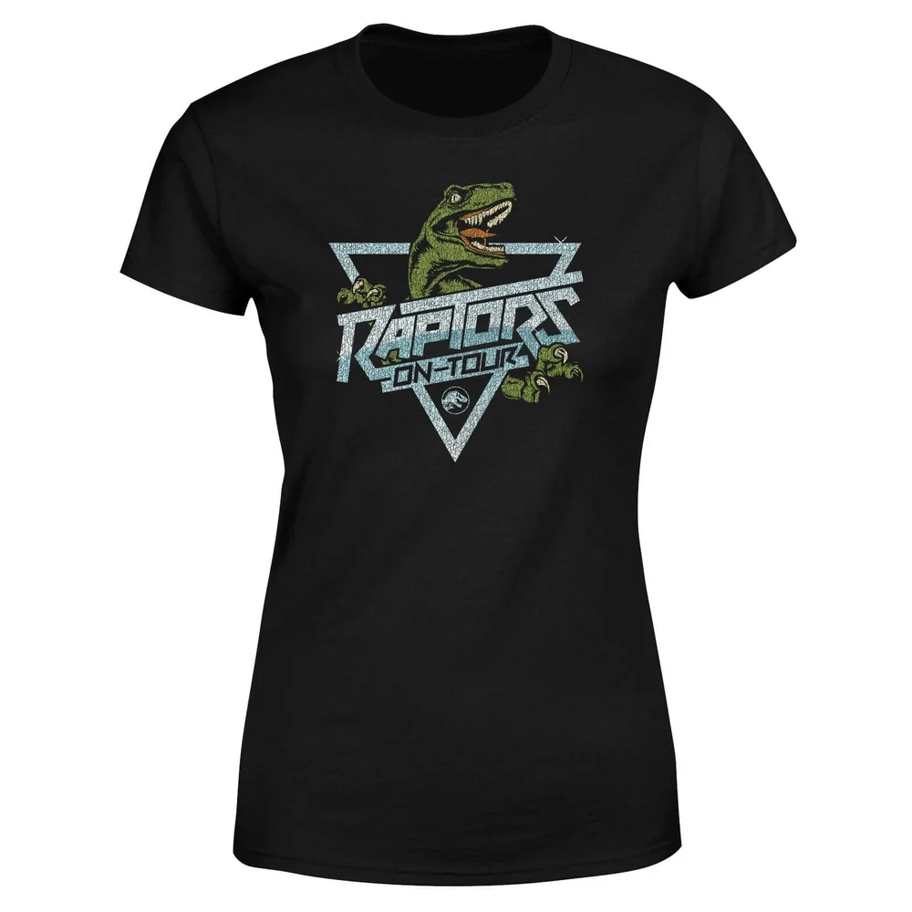 Jurassic Park Raptors On Tour Stroke Women's T-Shirt - Black - S Image 1