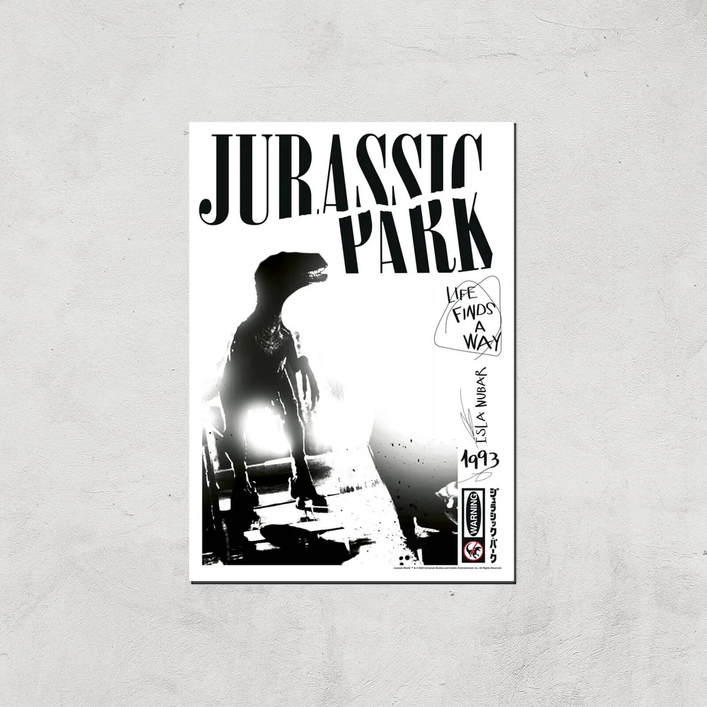 Jurassic Park Life Finds A Way Giclee Art Print - A4 - Print Only Image 1