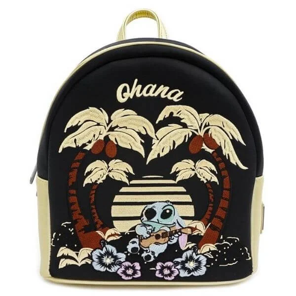 Loungefly Disney Lilo & Stitch Satin Mini Backpack With Faux Leather Trim Image 1