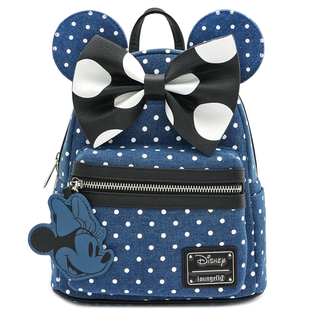 Loungefly Disney Minnie Mouse Denim Mini Backpack Image 1