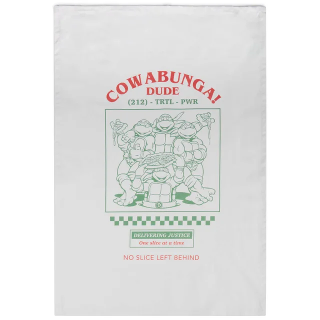 Teenage Mutant Ninja Turtles Cowabunga Cotton Tea Towel - White