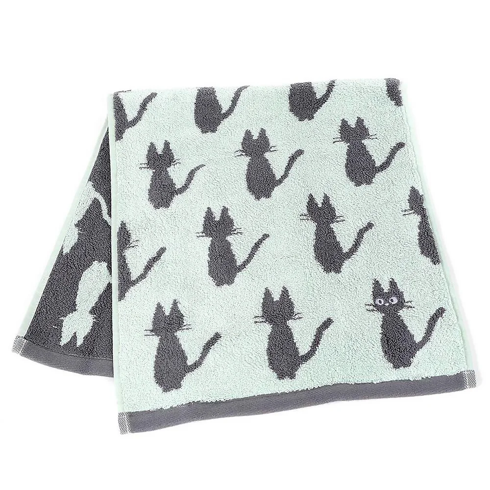 Kiki's Delivery Service Jiji Silhouette Face Towel Image 1
