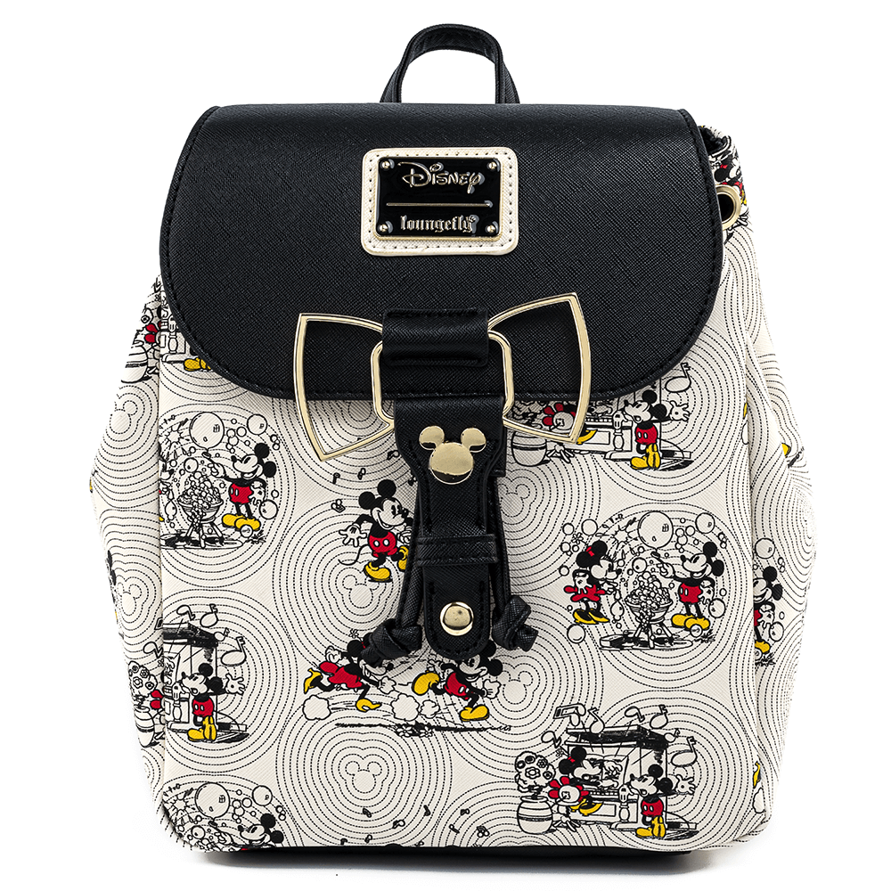 Loungefly Disney Minnie Mickey Bow Hardware Aop Backpack Image 1