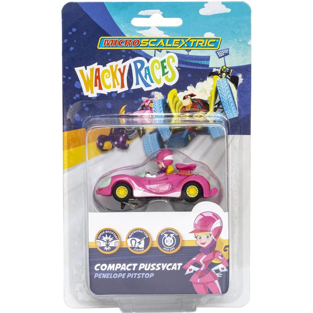 Micro Scalextric Wacky Races Penelope Pitstop Car - Scale 1:64 Image 1