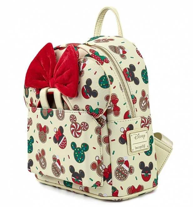 Loungefly Disney Mickey & Minnie Christmas Cookies Mini Backpack Headband Combo Image 1