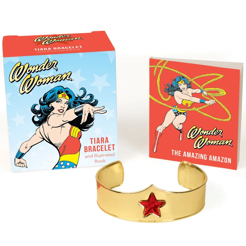Wonder Woman Tiara Bracelet and Illustrated Book Image 1