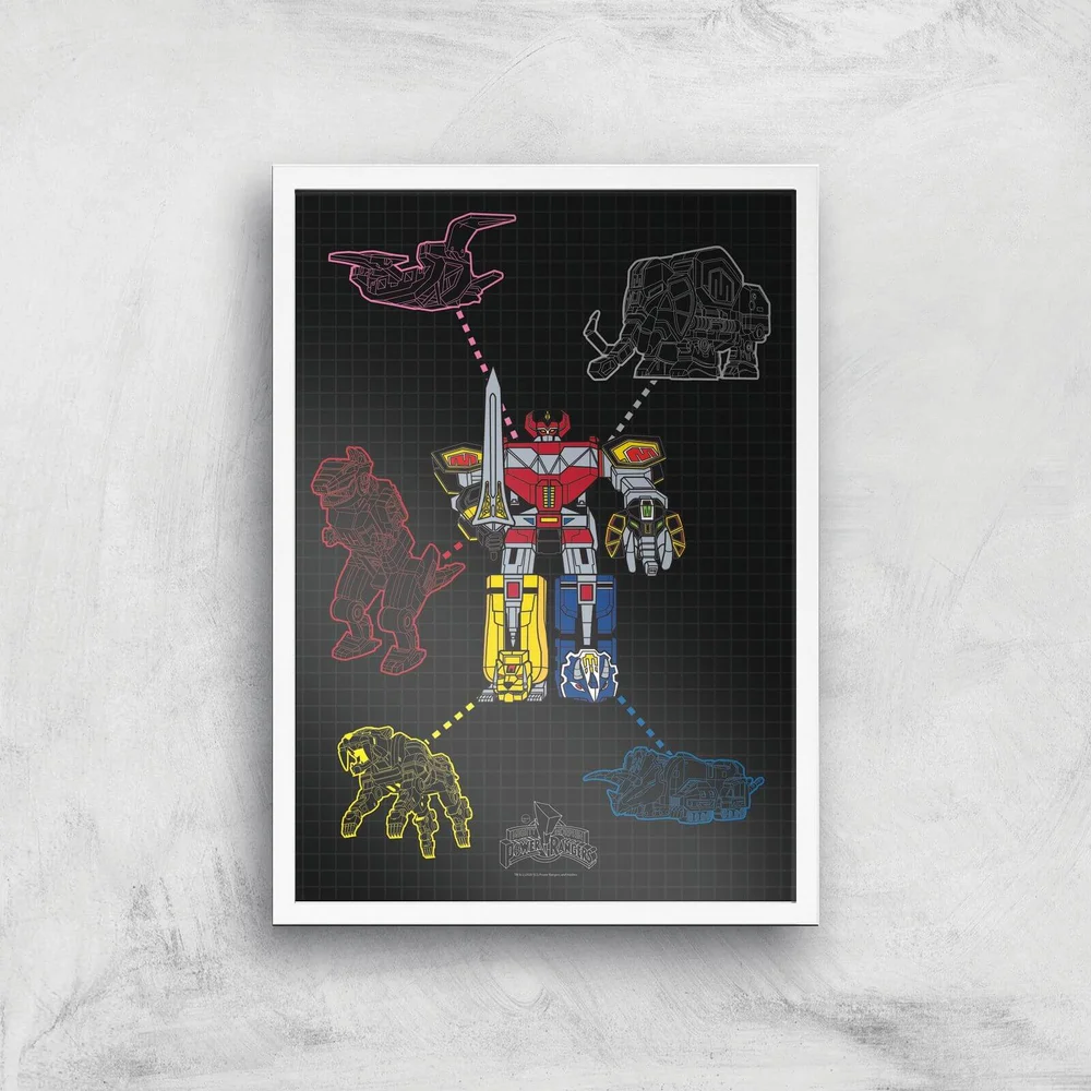 Power Rangers Megazord Giclee Print Giclee Art Print - A2 - White Frame Image 1
