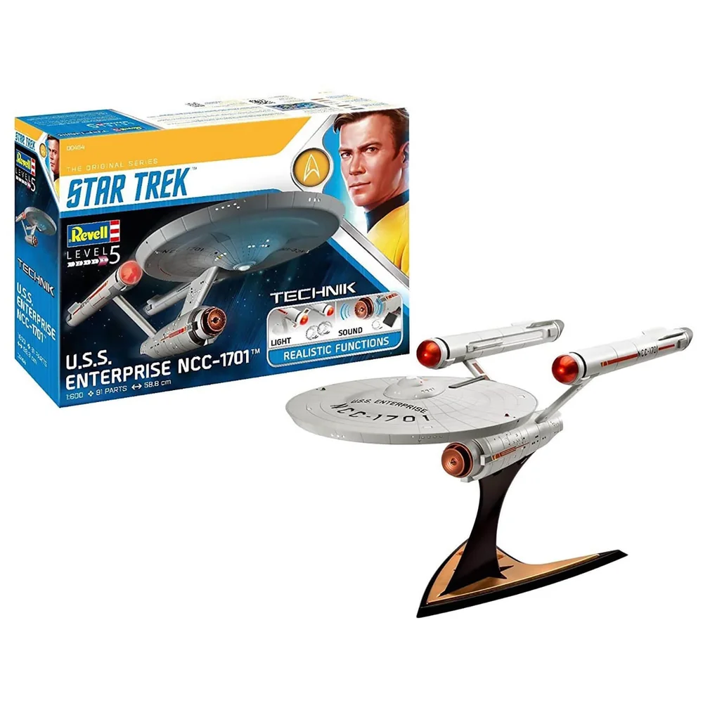 Revell Technik Star Trek USS Enterprise NCC-1701 Plastic Buildable Model 1:600 Scale Image 1