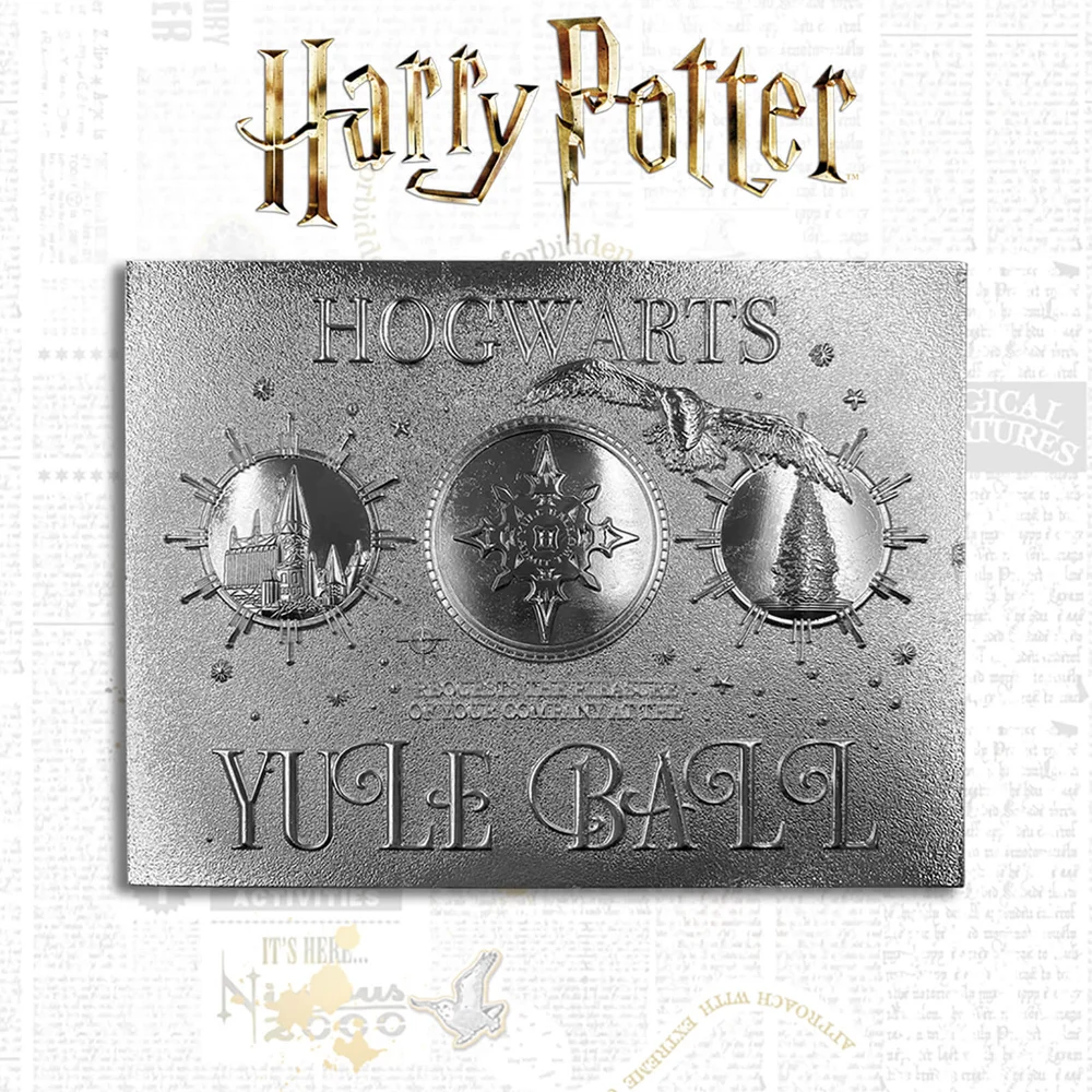 Harry Potter Silver Plated Yule Ball Ticket Limited Edition Replica Image 1