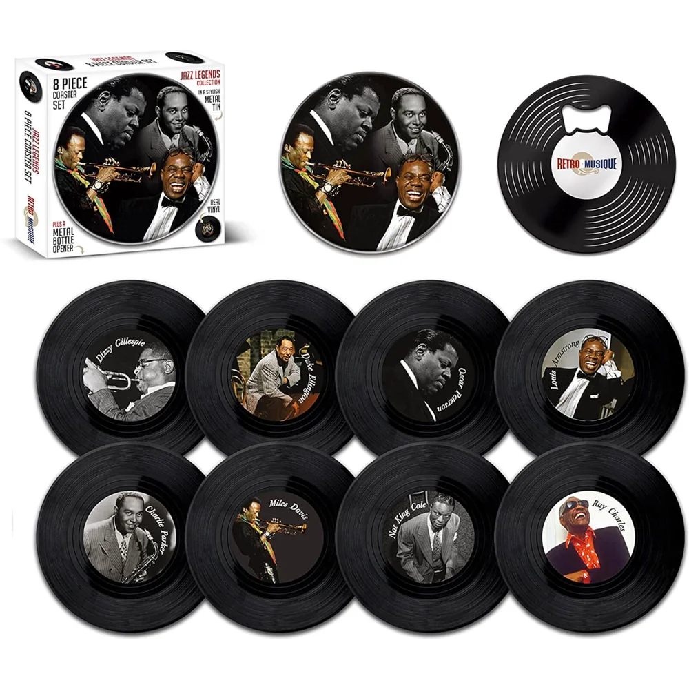 Jazz Legends 8 Pieces Coaster Tin Set Image 1