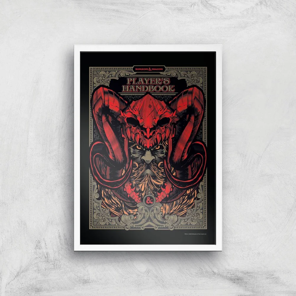 Dungeons & Dragons Players Handbook Giclee Art Print - A4 - White Frame Image 1