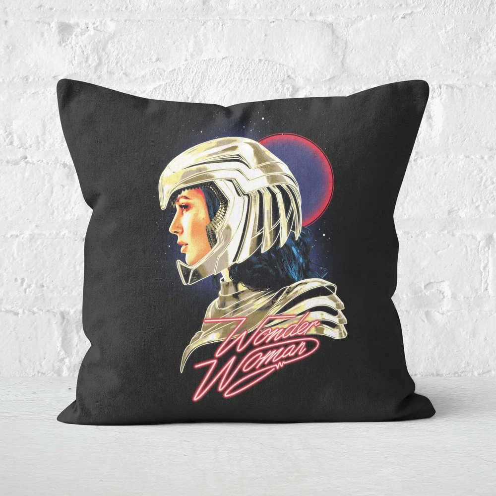 Wonder Woman Retro Neon Square Cushion - 40x40cm - Soft Touch Image 1