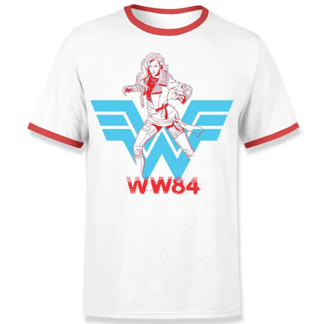 Wonder Woman Barbara Unisex Ringer T-shirt - White / Red