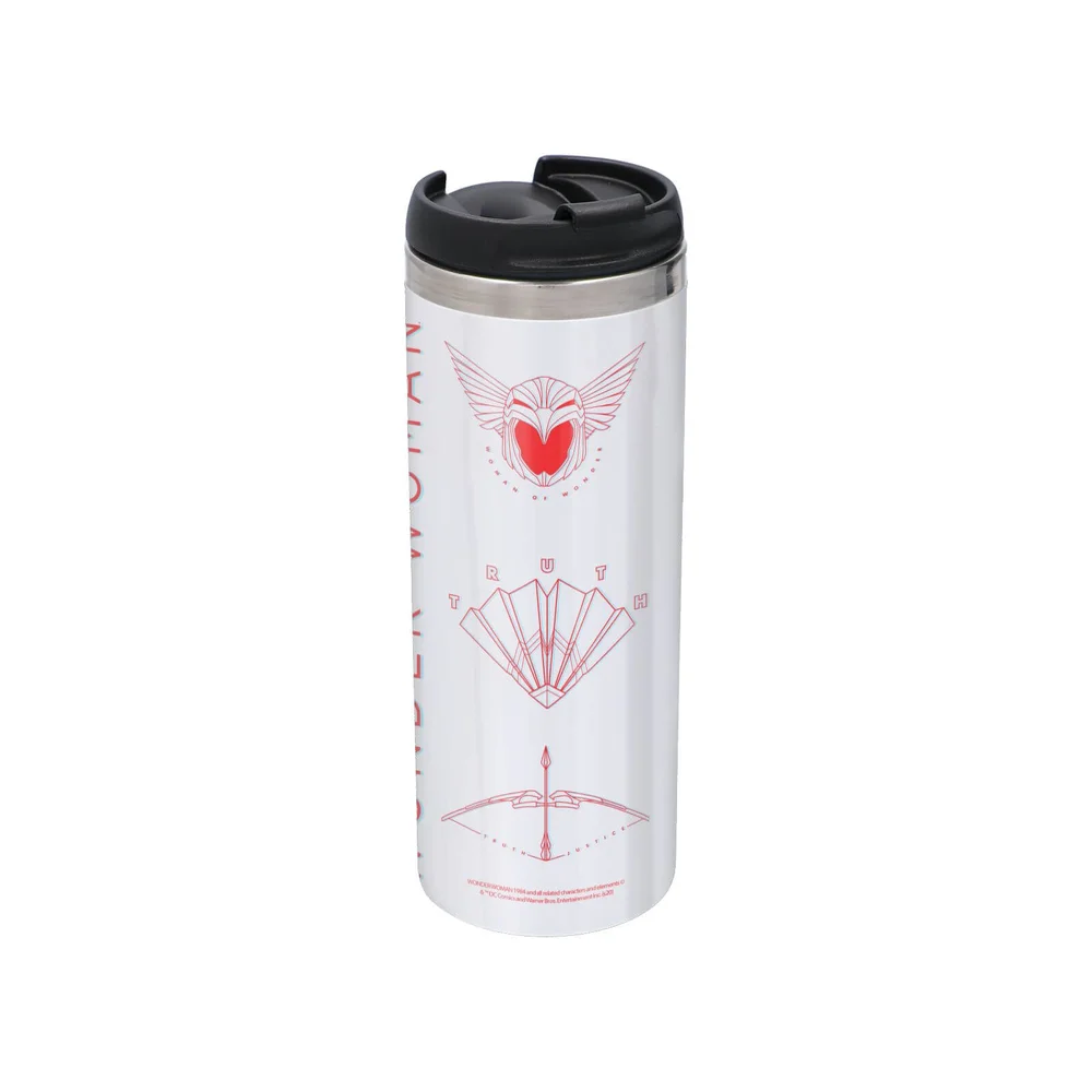 Wonder Woman Woman Of Power Stainless Steel Thermo Travel Mug - Metallic Finish Image 1