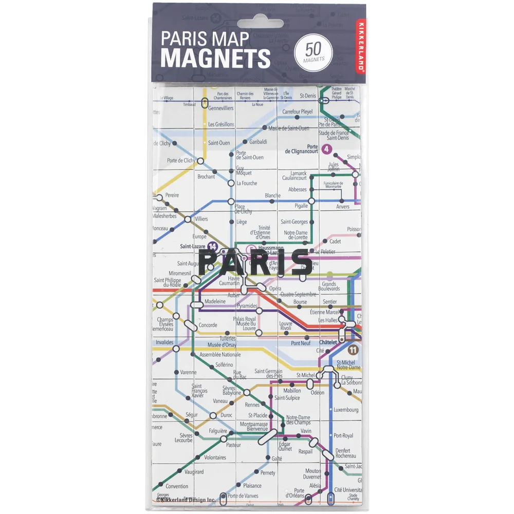 Kikkerland Paris Map Magnets Image 1