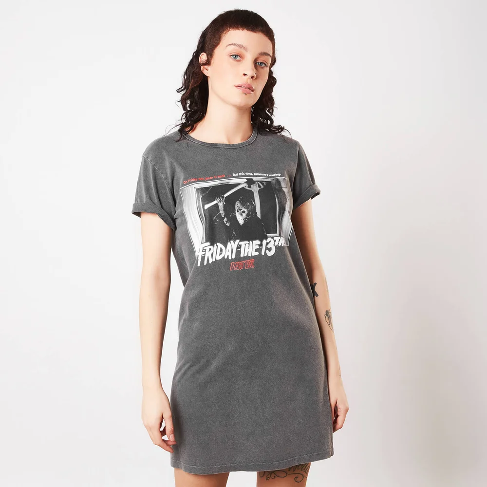 Friday the 13th New Blood Women's T-Shirt Dress - Black Acid Wash - M Image 1