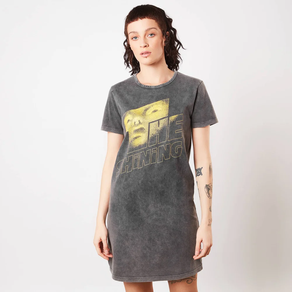 The Shining Classic Logo Women's T-Shirt Dress - Black Acid Wash - M Image 1