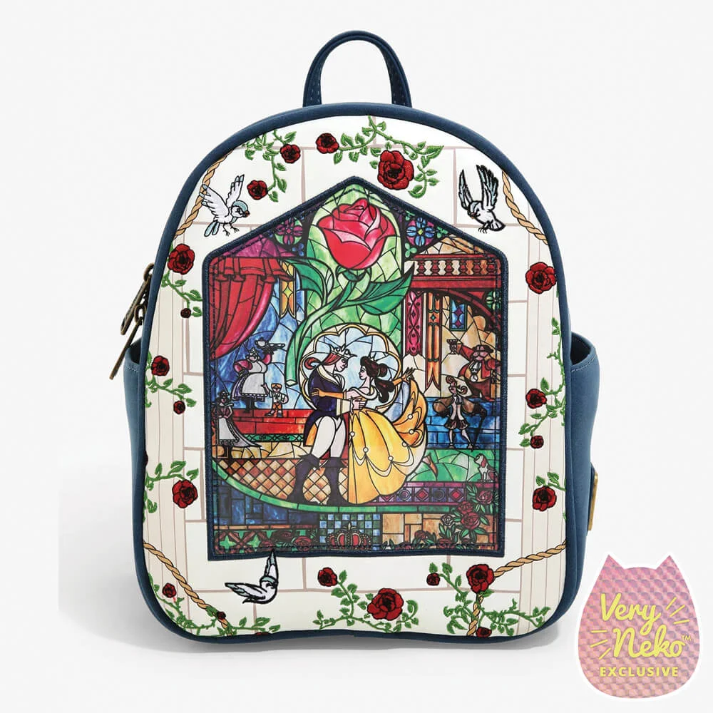 Loungefly Disney Beauty And The Beast Stained Glass Mini Backpack - VeryNeko Exclusive Image 1