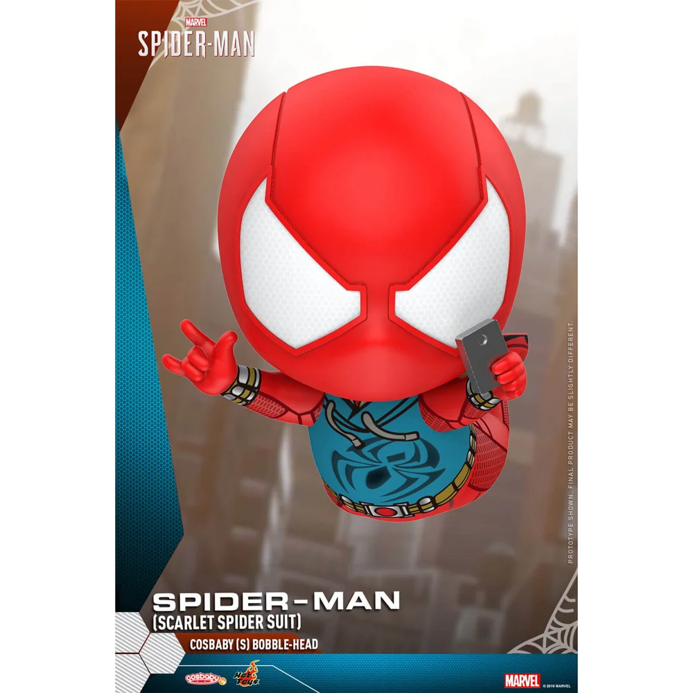 Hot Toys Cosbaby Marvel's Spider-Man PS4 - Spider-Man (Scarlet Spider Suit Version) Figure Image 1