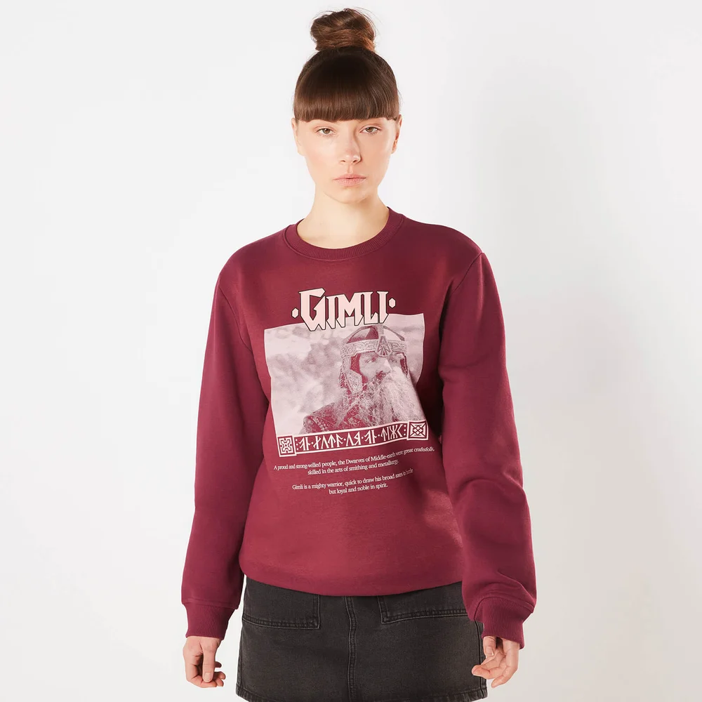 Lord Of The Rings Gimli Lord Of The Glittering Rocks Sweatshirt - Burgundy - S Image 1