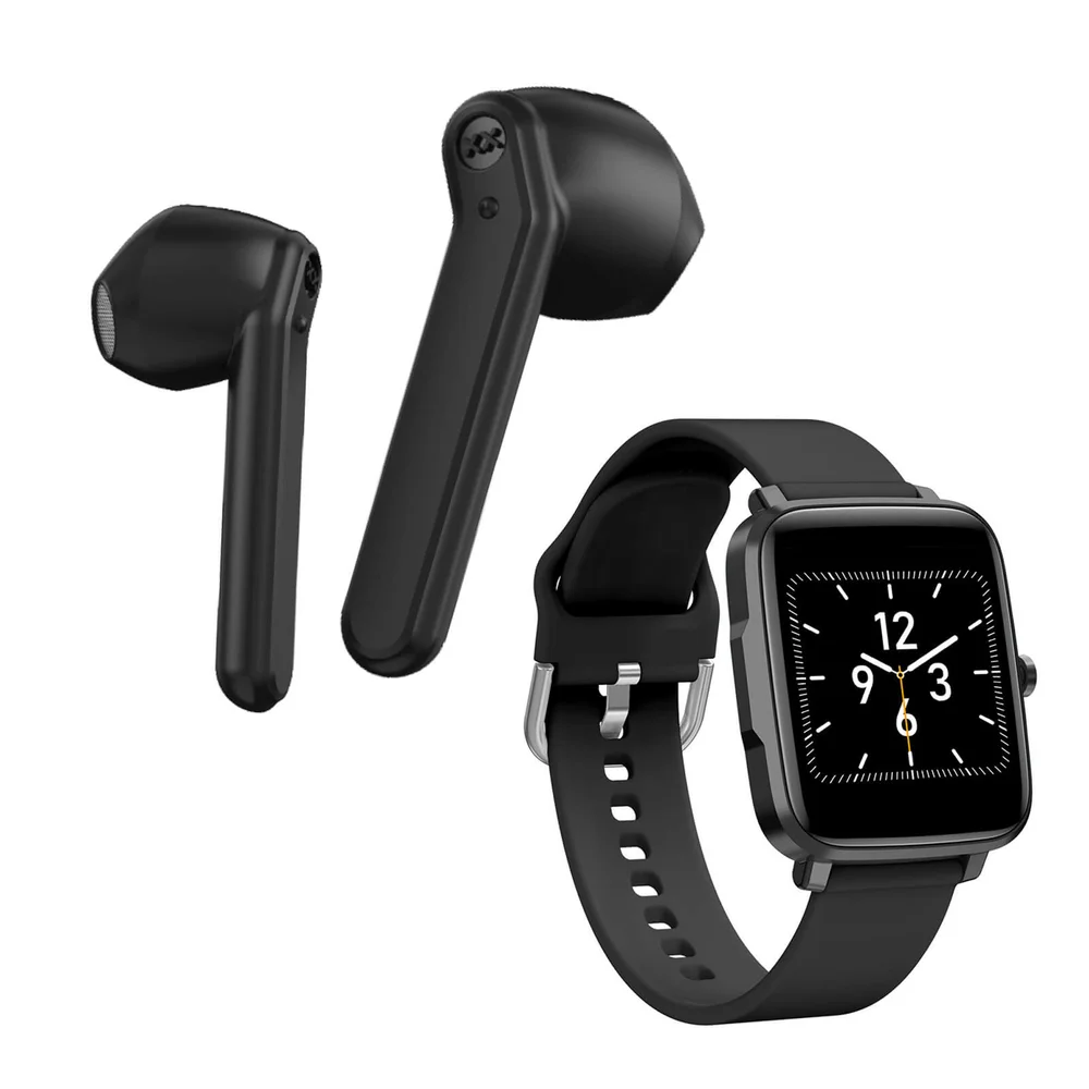 Mixx Streambuds AX TWS Earphones - Black + Smart Watch - Bundle Image 1