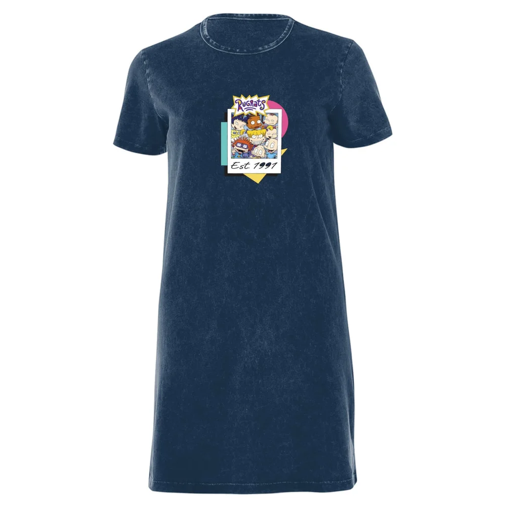 Nickelodeon Rugrats Women's T-Shirt Dress - Navy Acid Wash - XXL Image 1
