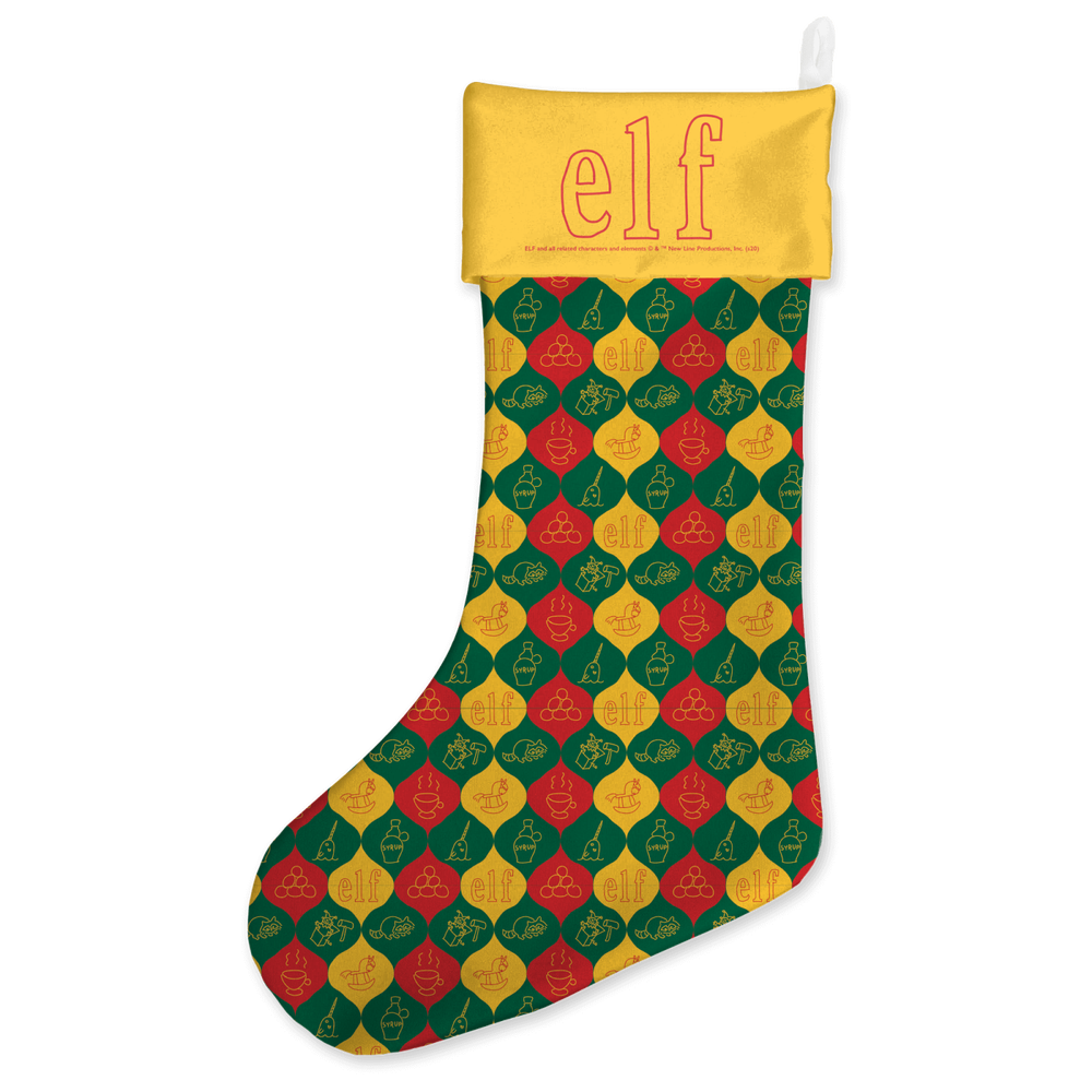 Elf Baubles Pattern Christmas Stocking Image 1