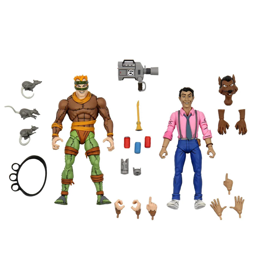 NECA Teenage Mutant Ninja Turtles Cartoon Rat King and Vernon 2 Pack Ultimate 7 Inch Scale Action Figure Image 1