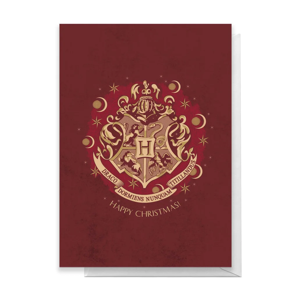 Harry Potter Crest Happy Christmas Greetings Card - Standard Card Image 1