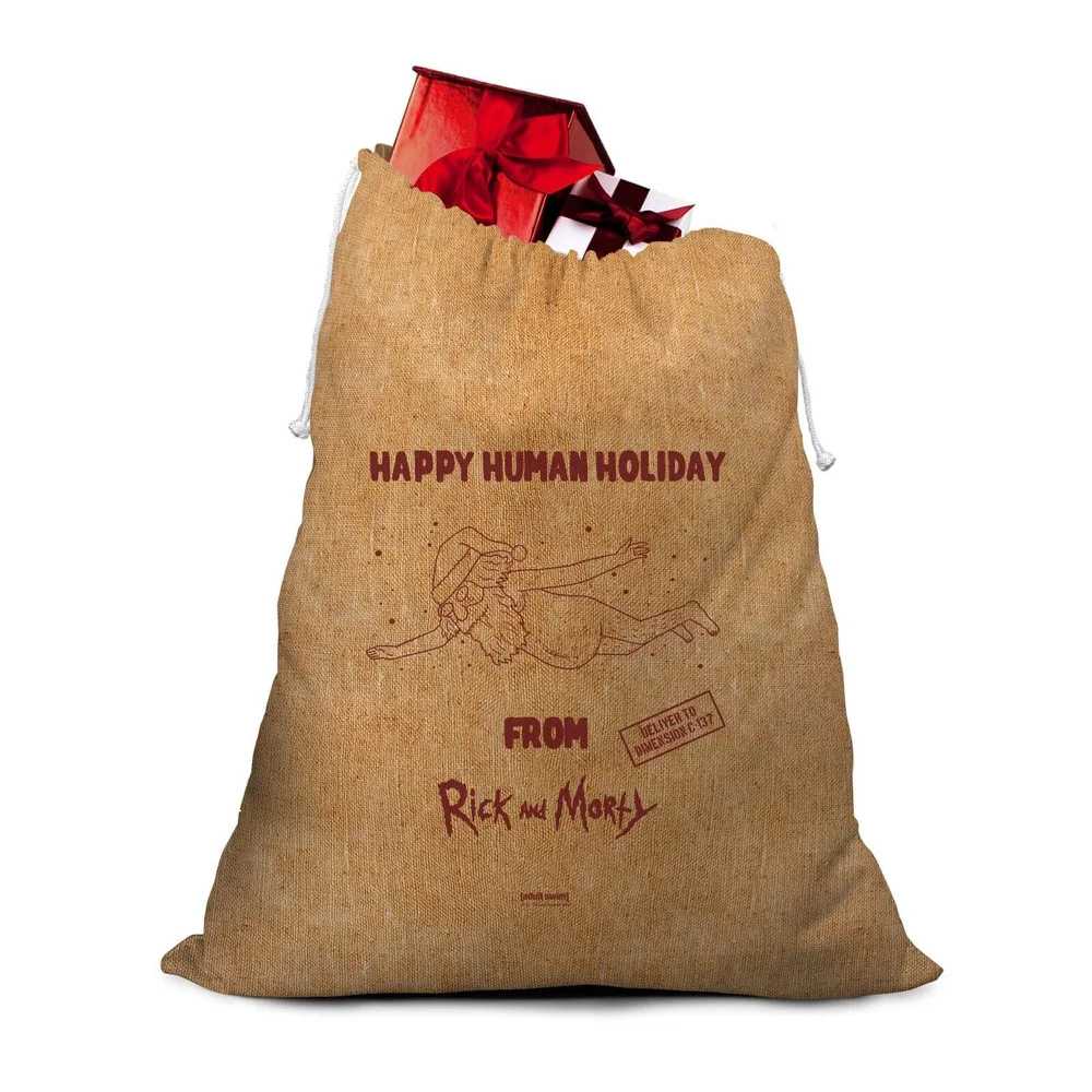 Rick And Morty Happy Human Holidays Christmas Santa Sack Image 1