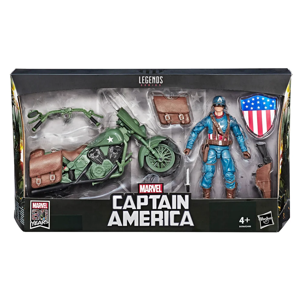 Hasbro Marvel Legends Series Captain America with Motorcycle Action Figure Image 1