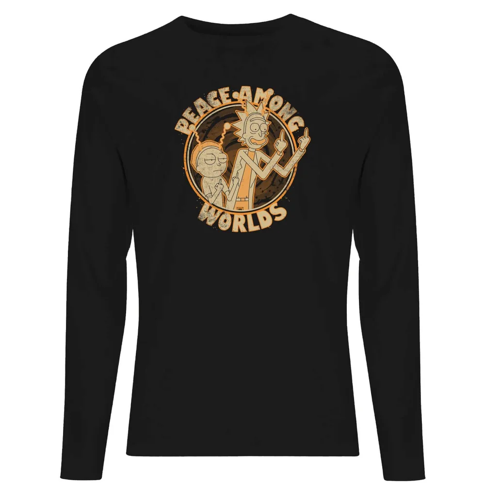 Rick and Morty Peace Among Worlds Unisex Long Sleeve T-Shirt - Black - S Image 1
