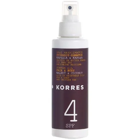 KORRES Walnut & Coconut Suntan Oil SPF4 150ml Image 1