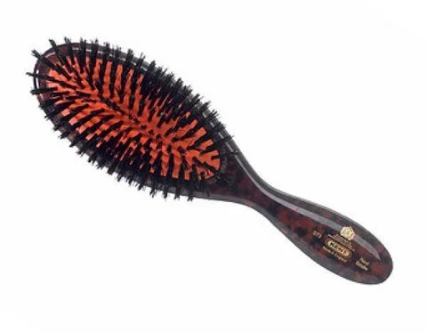 Kent Brushes Small Tortoiseshell Black Bristle Brush Image 1